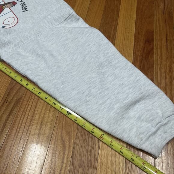 Vintage Hockey Mom 90s Retro Crewneck Heather Gray Paint Spatter Funny USA Made - Picture 5 of 11